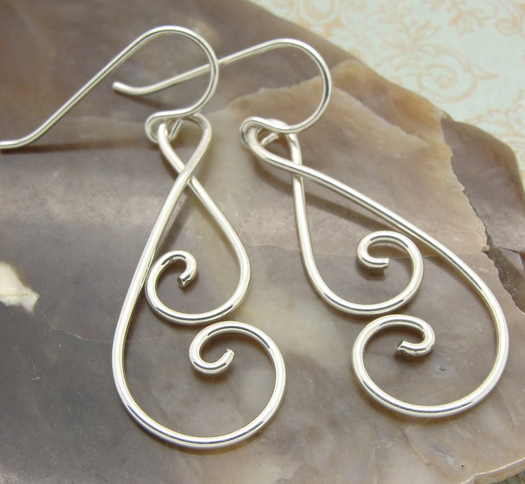 handmade sterling silver double spiral earrings