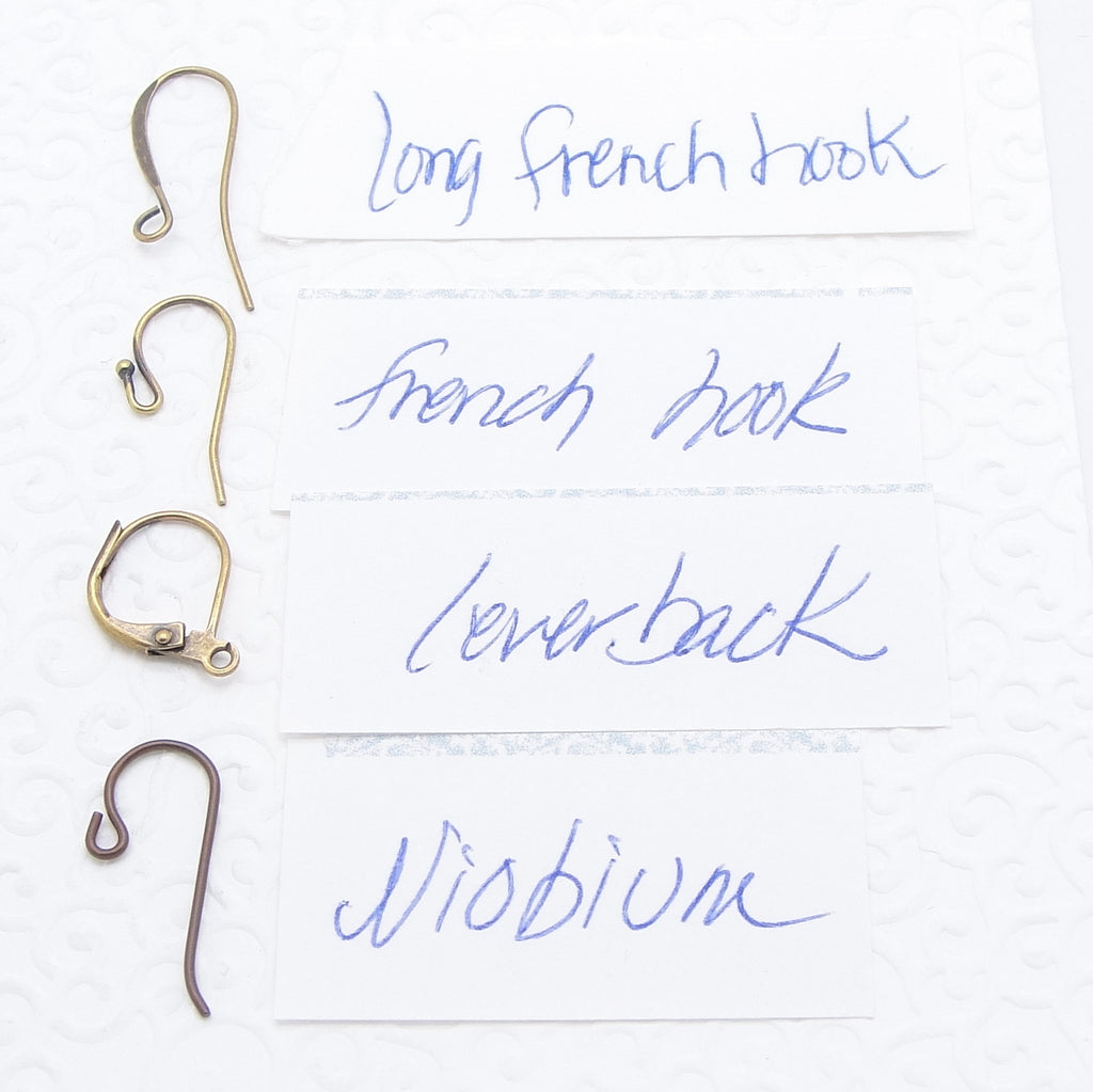brass earwire choices french hook leverback niobium