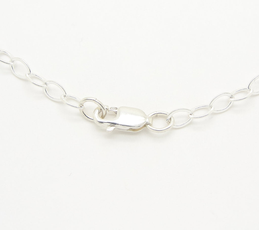 M Chain in Sterling Silver for Necklace in Your Choice of Length in Solid 925 with Medium Sized Links