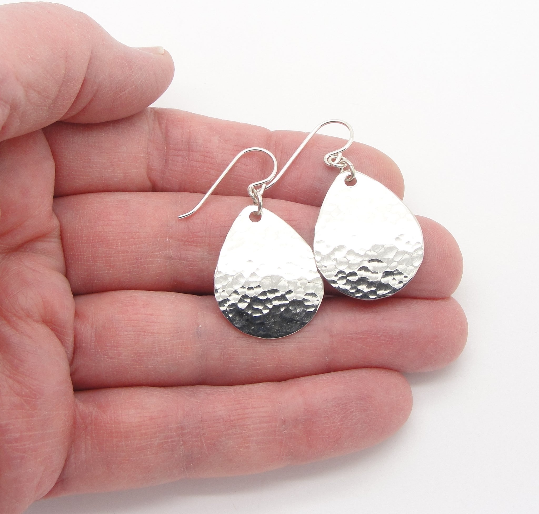 Large Hammered Silver Teardrop on deals Sterling Silver Earrings Statement Jewelry